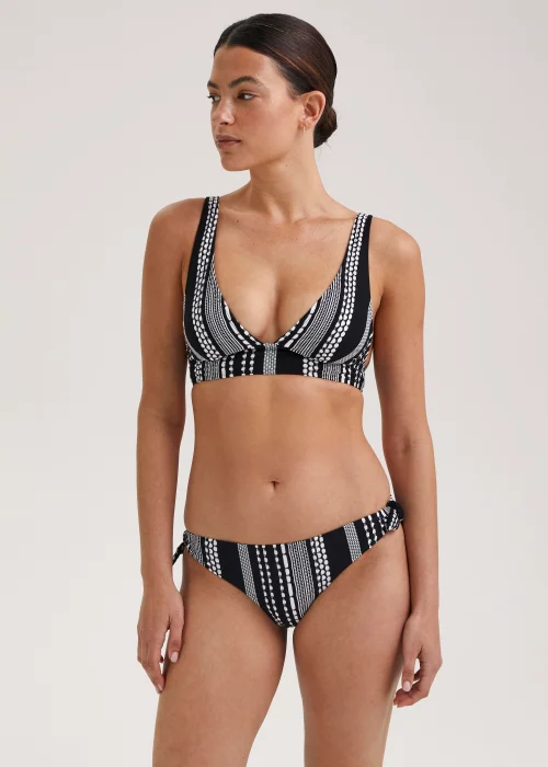 Black & White Jacquard Bikini Bottoms - 6 Image 1