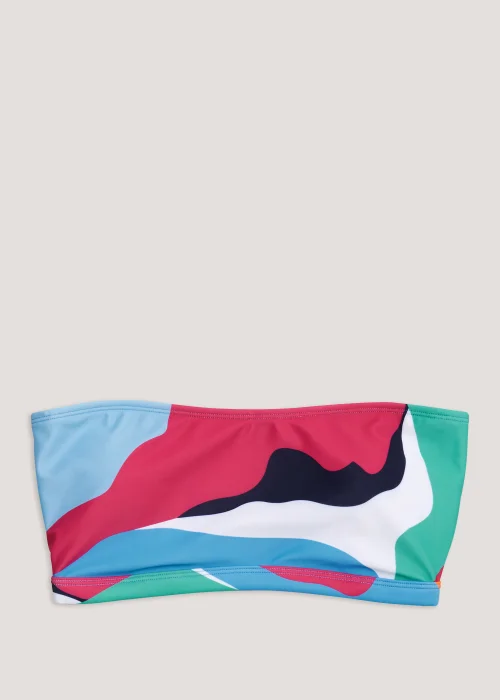 Multicoloured Abstract Print Bandeau Bikini Top - 6 Image 4