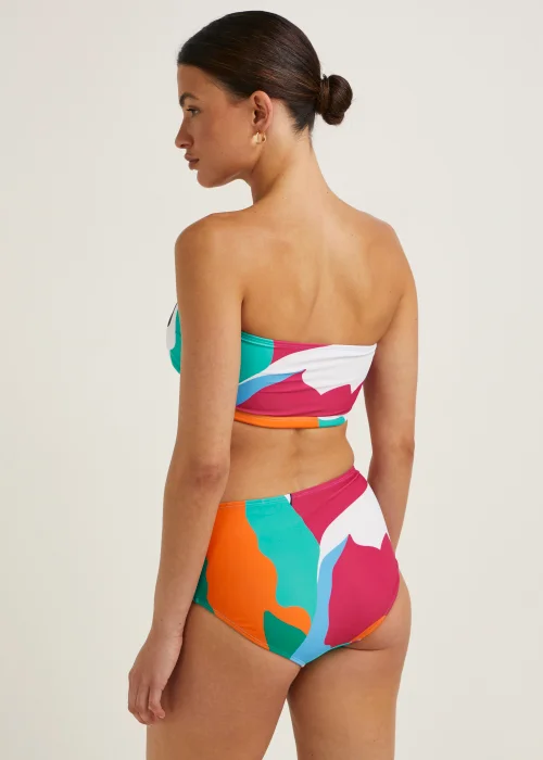 Multicoloured Abstract Print Bandeau Bikini Top - 6 Image 2