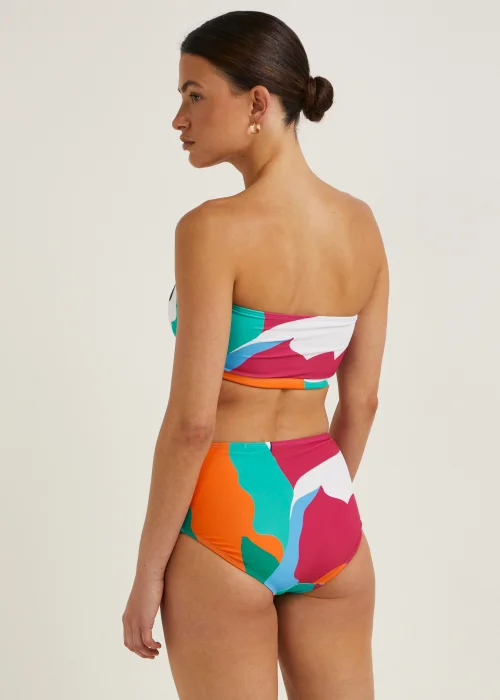 Multicoloured Abstract Print Midi Bikini Bottoms - Size 6 Image 2