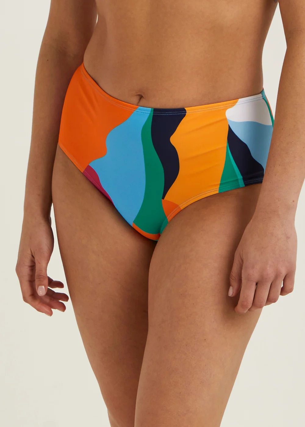 Multicoloured Abstract Print Midi Bikini Bottoms - Size 6 Image 3