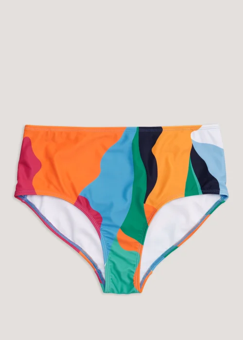 Multicoloured Abstract Print Midi Bikini Bottoms - Size 6 Image 4