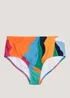 Multicoloured Abstract Print Midi Bikini Bottoms - Size 6 Image 4