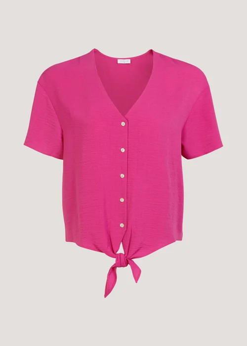 Pink Tie Front Shirt - 8 Image 5