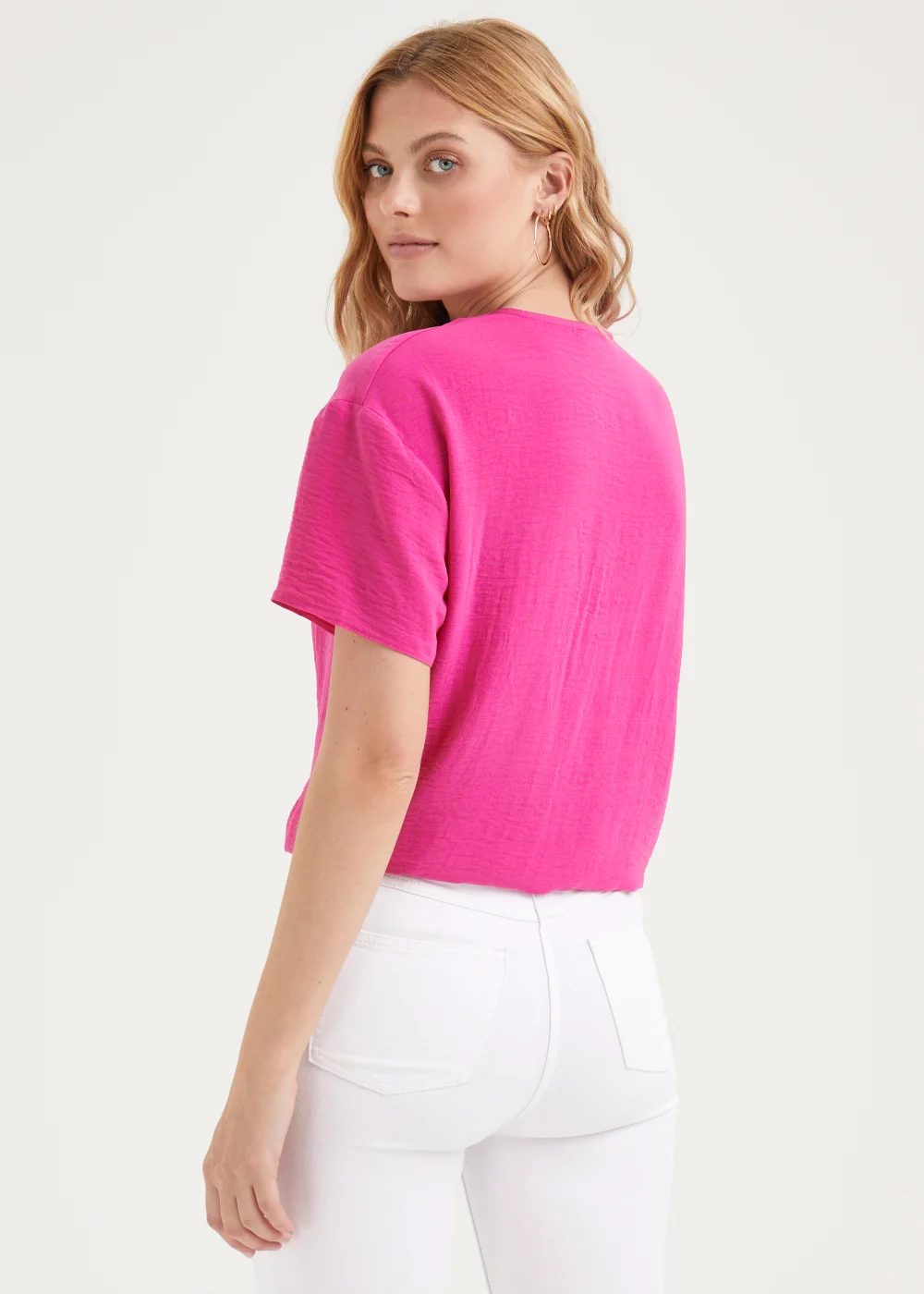 Pink Tie Front Shirt - 8 Image 2
