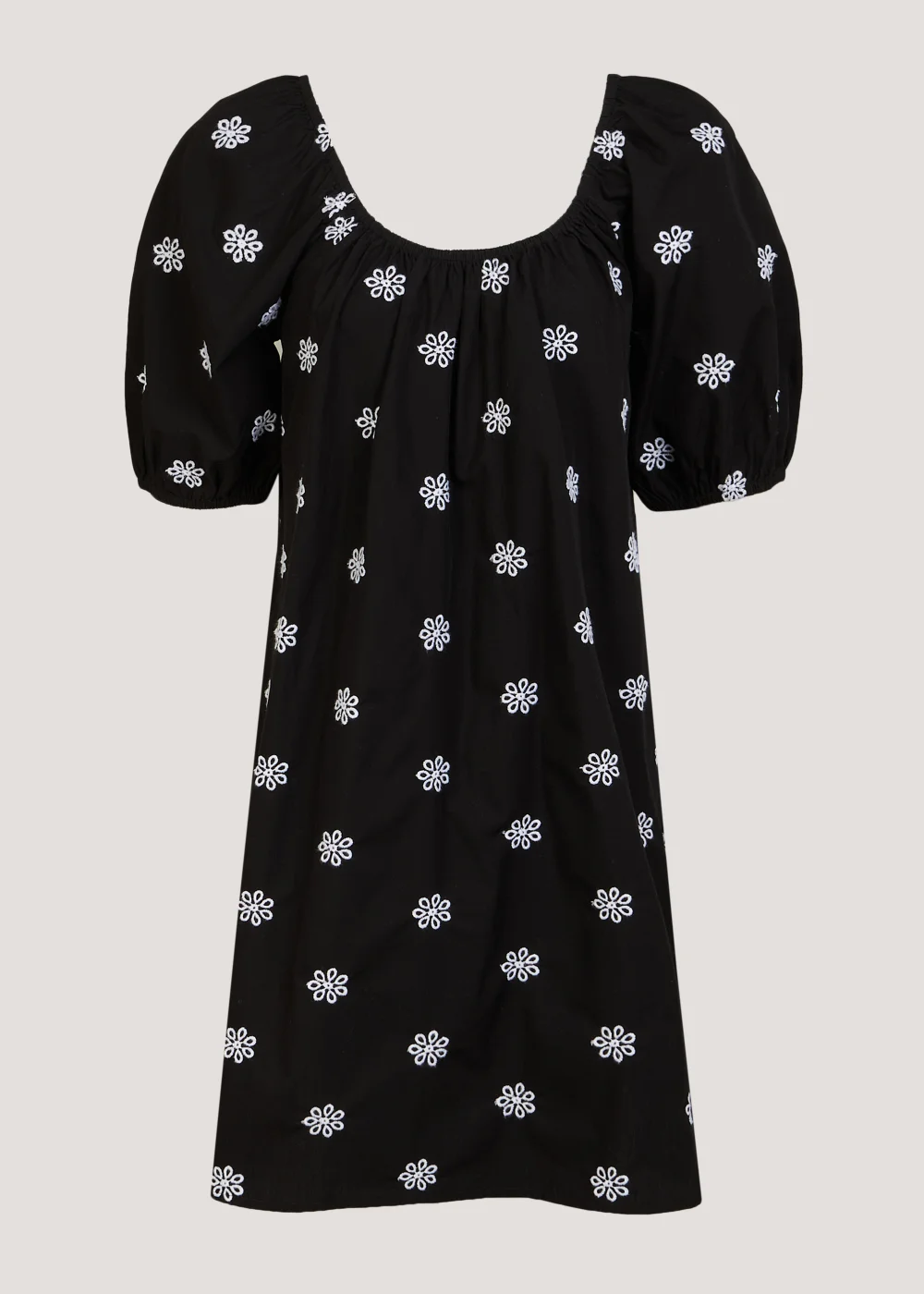 Black Embroidered Mini Dress - 8 Image 5