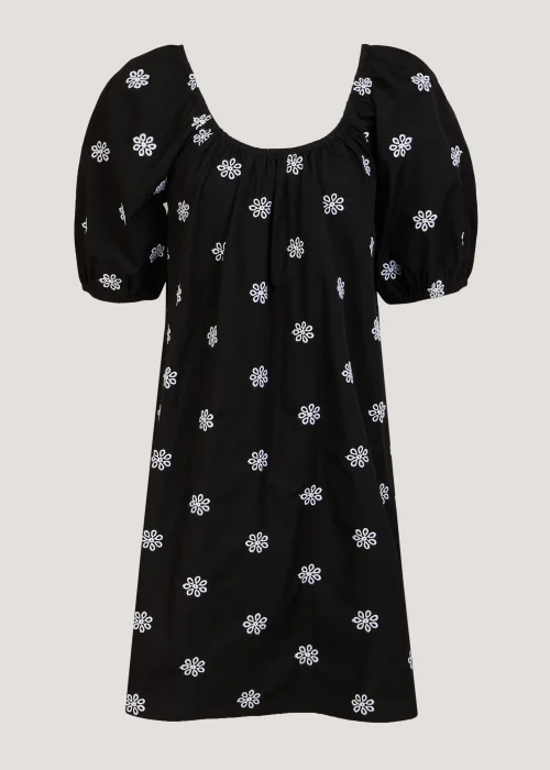 Black Embroidered Mini Dress - 8 Image 5