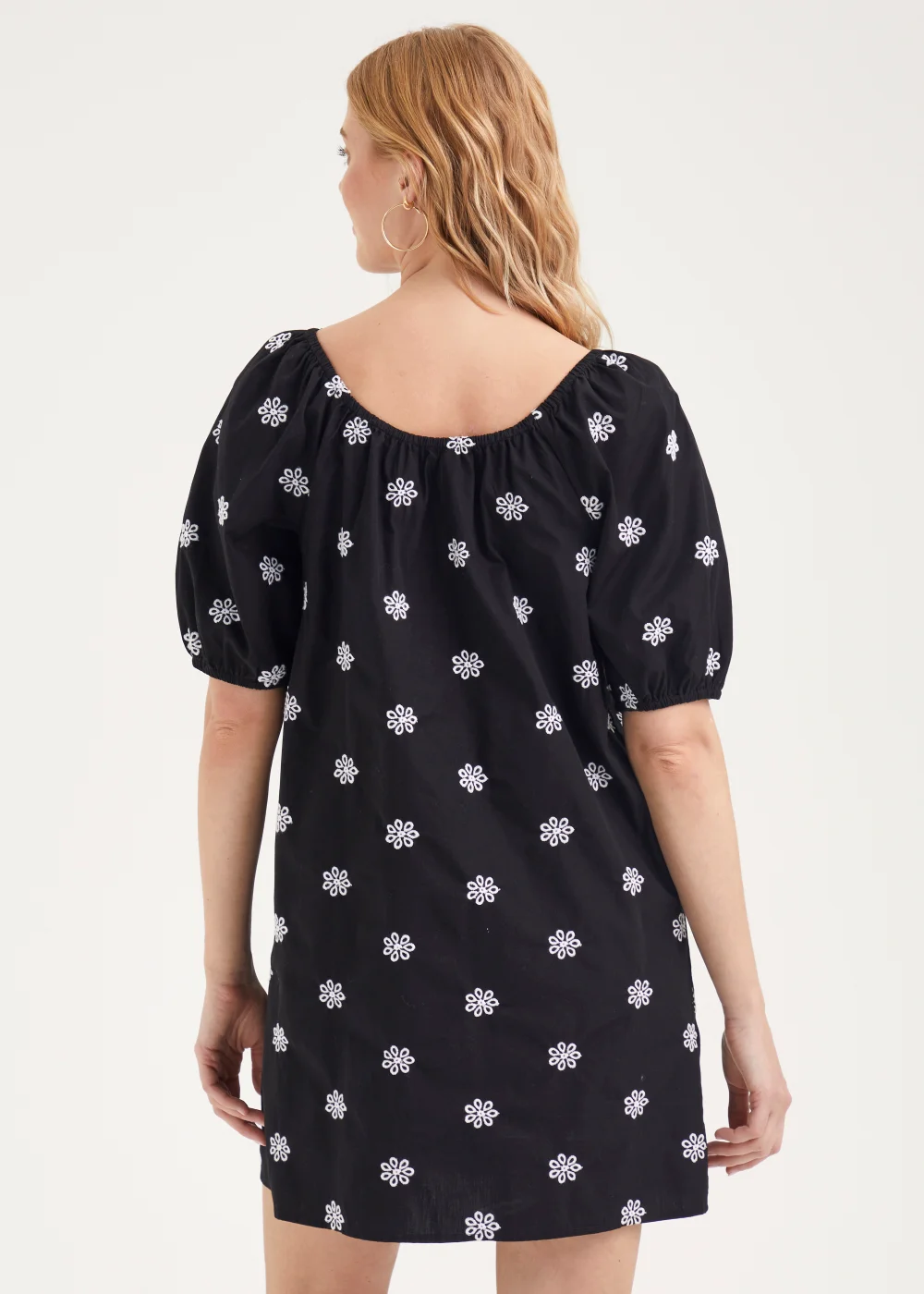 Black Embroidered Mini Dress - 8 Image 2