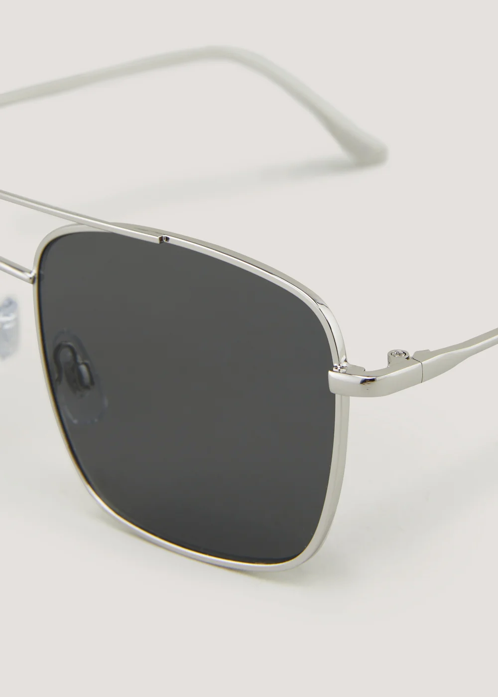 Silver Aviator Square Sunglasses - One Size Image 2