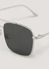 Silver Aviator Square Sunglasses - One Size Image 2