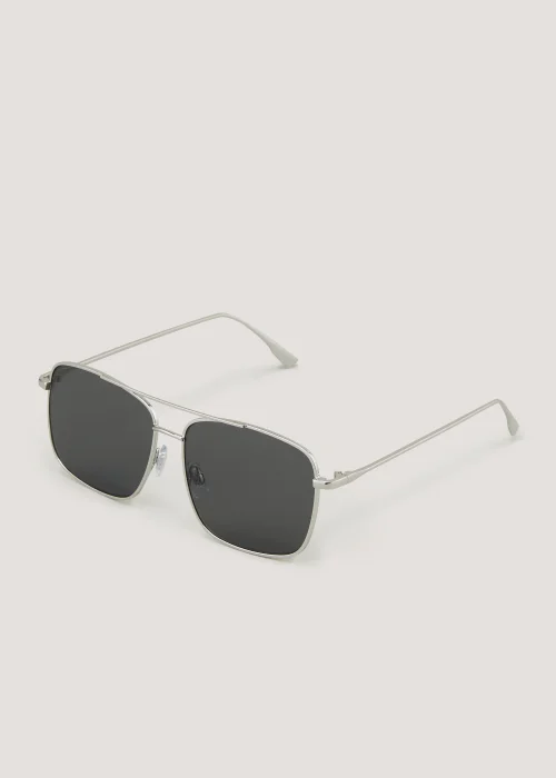 Silver Aviator Square Sunglasses - One Size Image 1