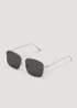 Silver Aviator Square Sunglasses - One Size Image 1