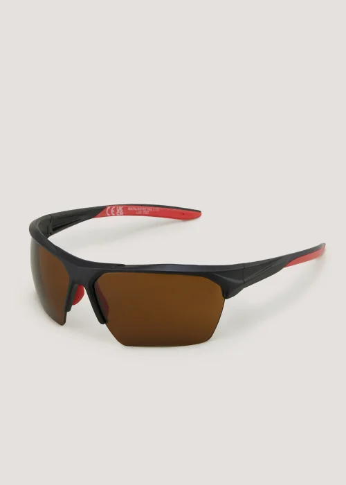 Black Wrap Sports Sunglasses - One Size Image 1