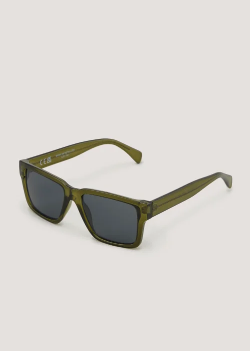 Green Reflective Lens Sunglasses - One Size Image 1