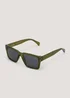 Green Reflective Lens Sunglasses - One Size Image 1