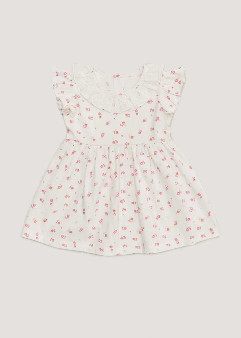Baby Cream Floral Jersey Dress (Newborn-23mths) - Newborn Image 1