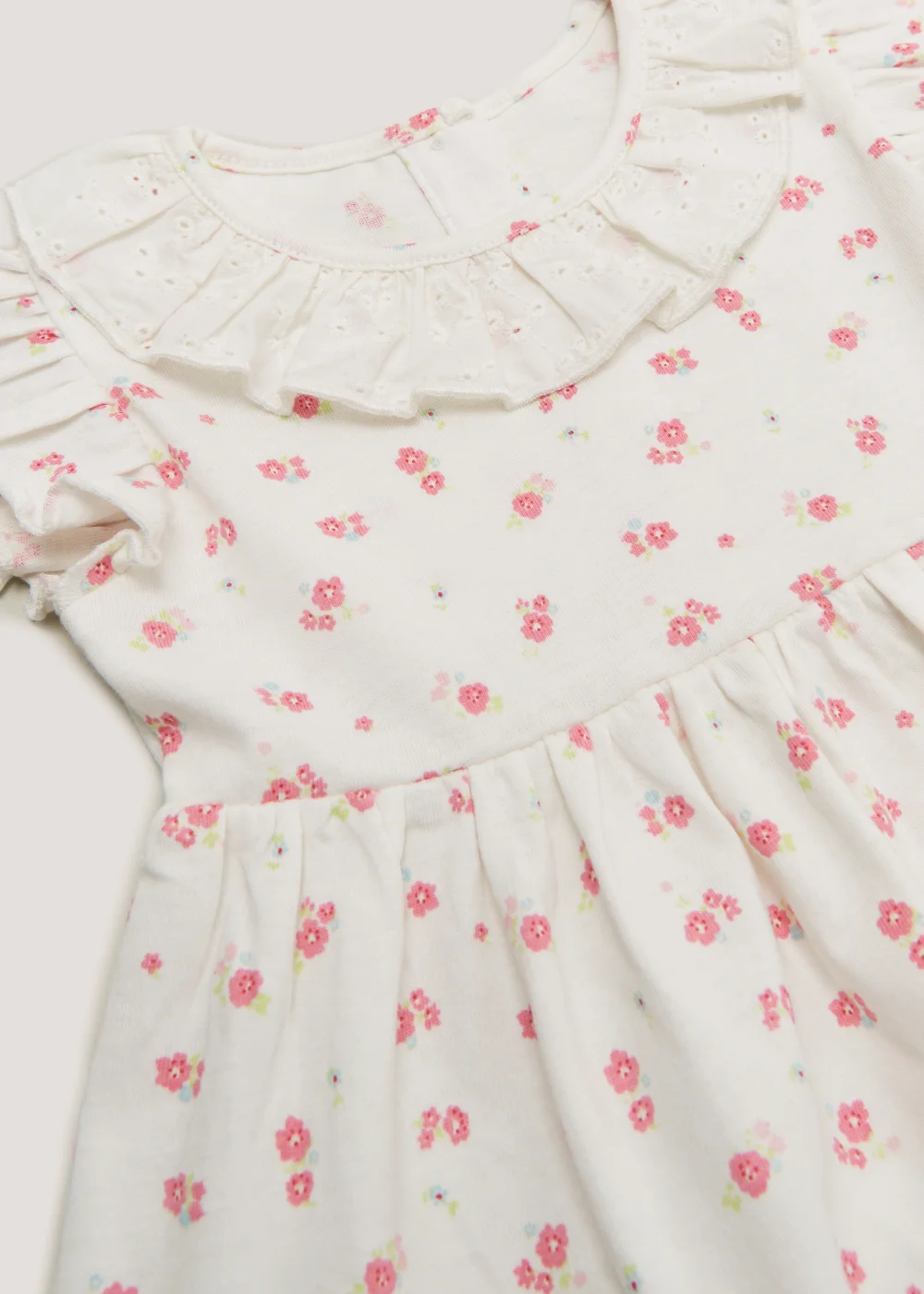 Baby Cream Floral Jersey Dress (Newborn-23mths) - Newborn Image 2