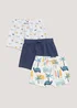 Baby 3 Pack Hawaiian Turtle Shorts (Newborn-23mths) - Newborn Image 1