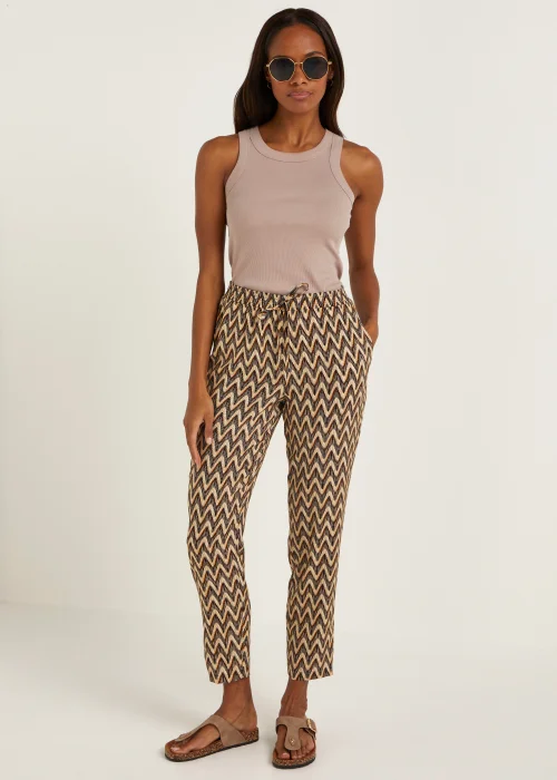 Multicoloured Zigzag Tapered Trousers - 8 Image 4