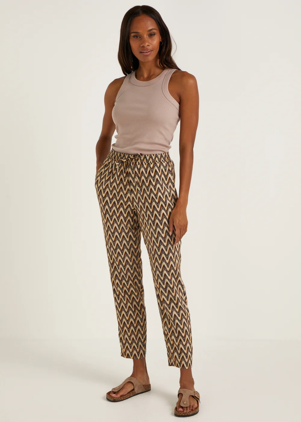 Multicoloured Zigzag Tapered Trousers - 8 Image 1