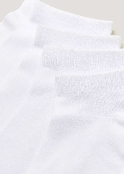 5 Pack White Soft Touch Bamboo Trainer Socks - One Size Image 2