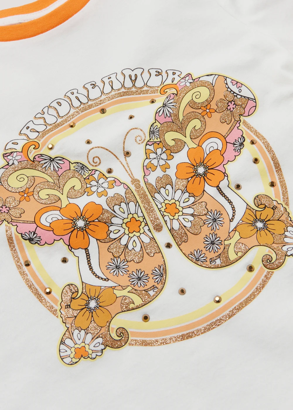 Girls Cream Retro Butterfly T-Shirt (3-14yrs) - 4 Yrs Image 2