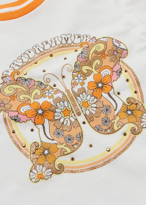 Girls Cream Retro Butterfly T-Shirt (3-14yrs) - 4 Yrs Image 2