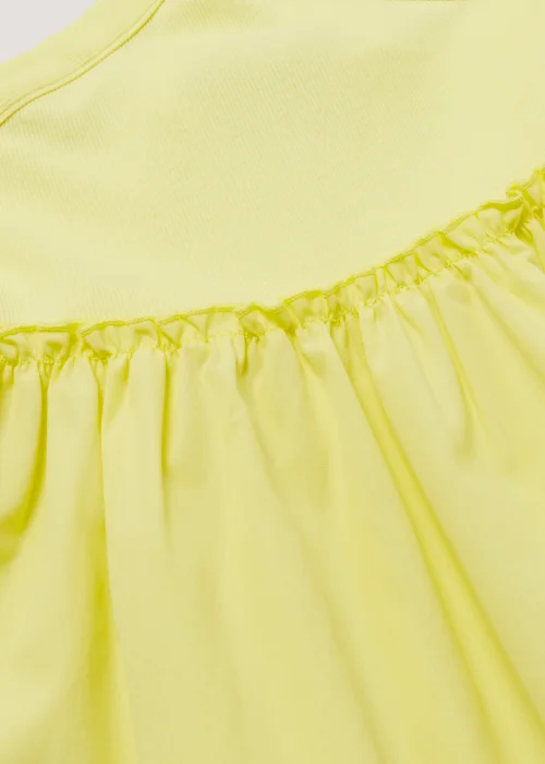 Girls Yellow Cross Neck Poplin Dress (4-13yrs) - 4 Yrs Image 2