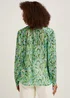 Green Print Chiffon Blouse - 8 Image 2