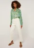 Green Print Chiffon Blouse - 8 Image 4