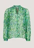 Green Print Chiffon Blouse - 8 Image 5