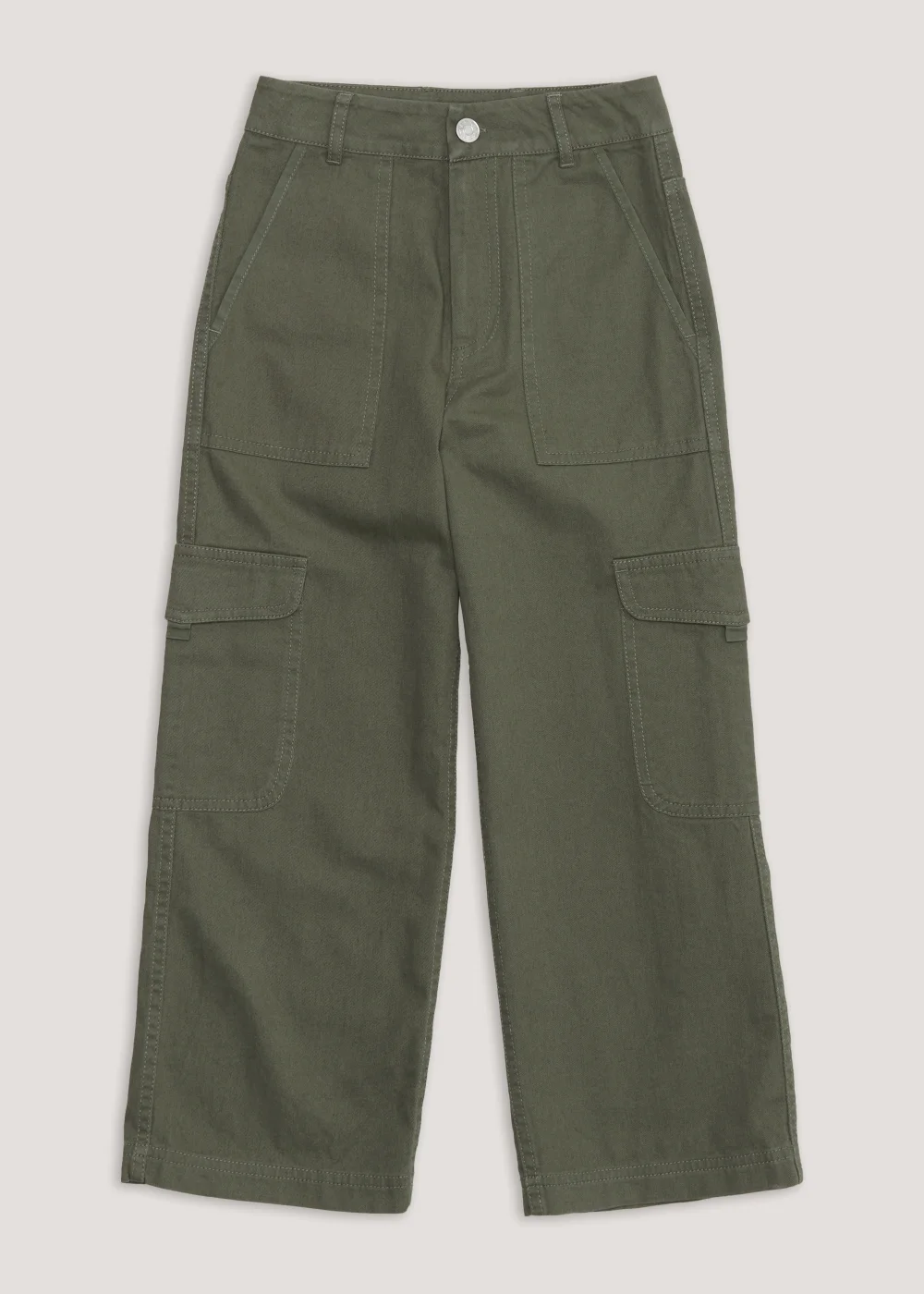 Girls Khaki Cargo Trousers (4-8yrs) - Age 4 Years Image 1