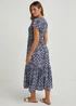 Papaya Petite Navy Tile Print Crinkle Midi Dress - 6 Image 2