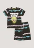Boys Navy Tie Dye Skull Print Short Pyjama Set (4-13yrs) - Age 4 Years Image 1