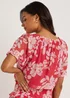 JDY Summer Red Print Short Sleeve Co-Ord Top - S - UK 8 Image 2