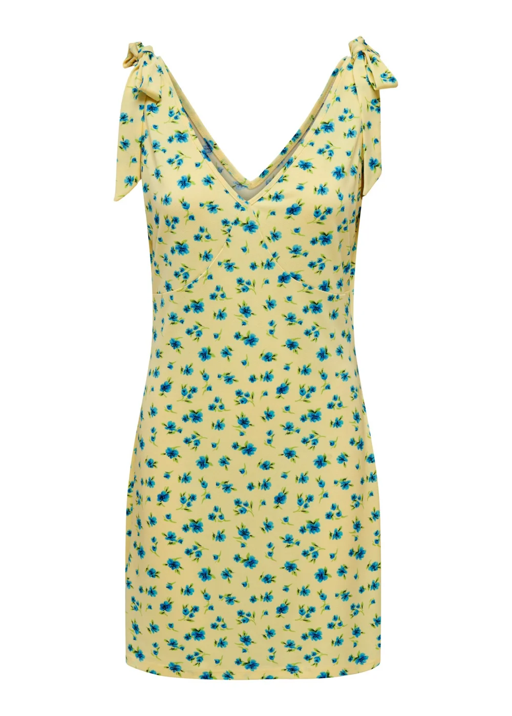 JDY Yellow Flower Print Bow Mini Dress - 10 Image 1