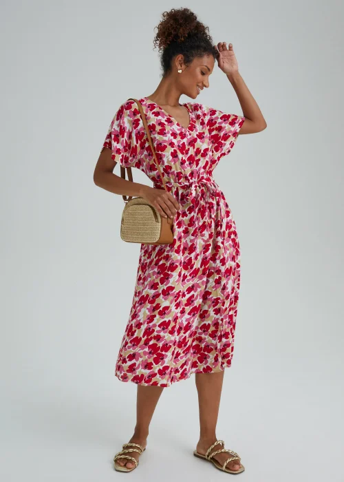 JDY Pink Floral Print String Midi Dress - 8 Image 4