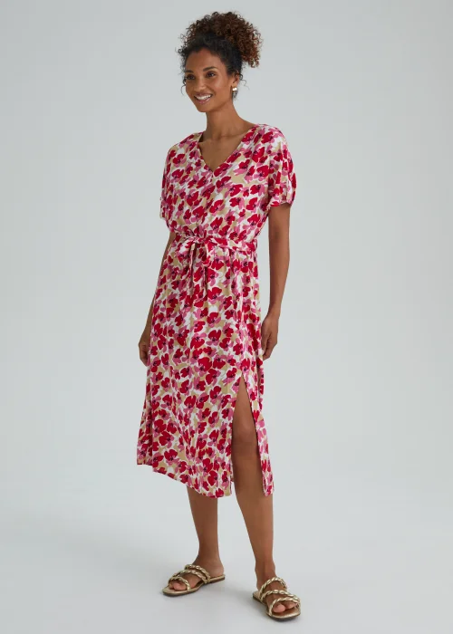 JDY Pink Floral Print String Midi Dress - 8 Image 1