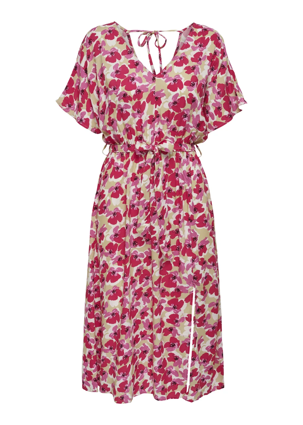 JDY Pink Floral Print String Midi Dress - 8 Image 5
