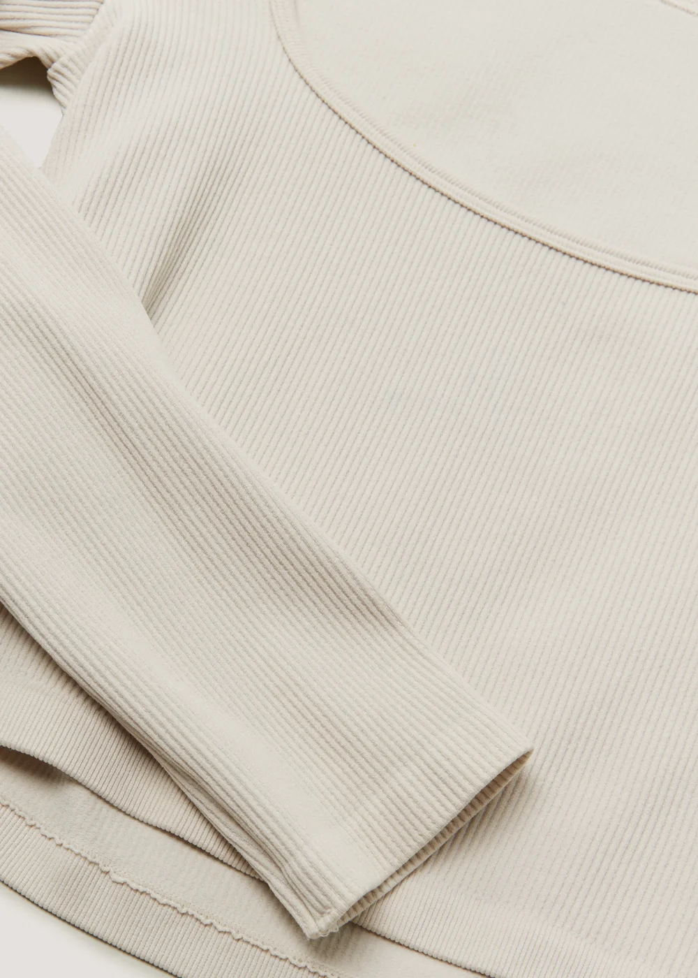 Girls Candy Couture Cream Long Sleeve Seamless Top (9-16yrs) - Small/Medium Image 2