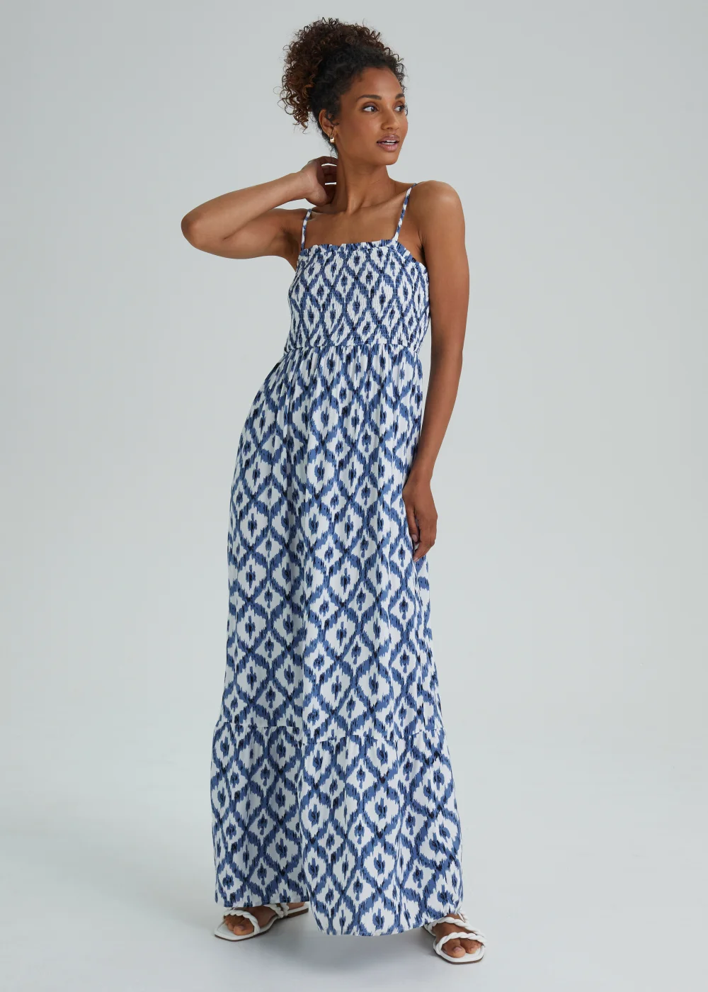 JDY Starr Blue Smock Maxi Dress - 10 Image 1