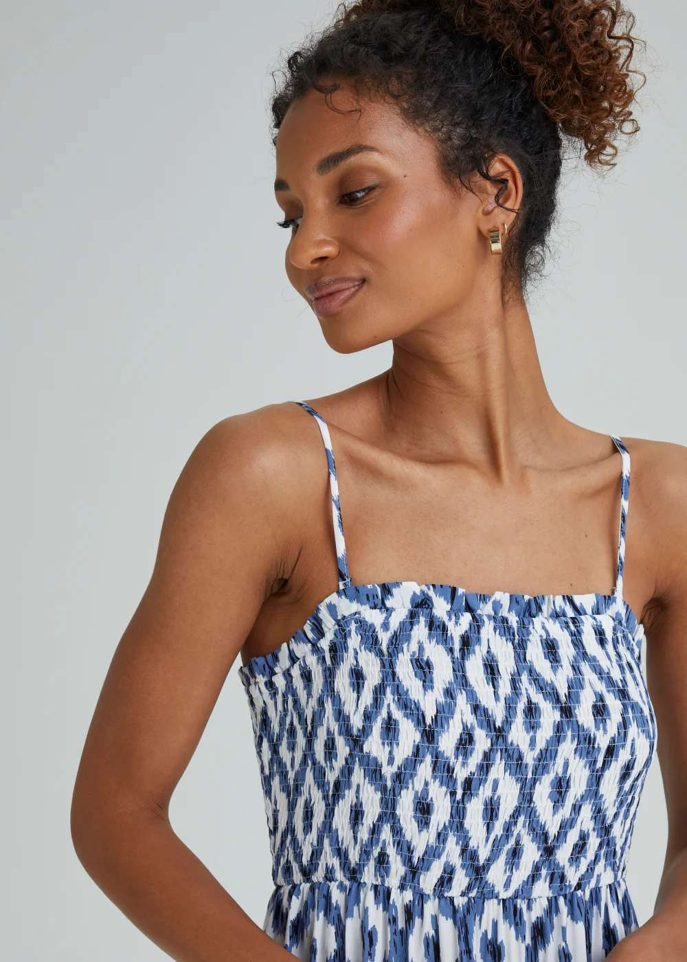 JDY Starr Blue Smock Maxi Dress - 10 Image 3