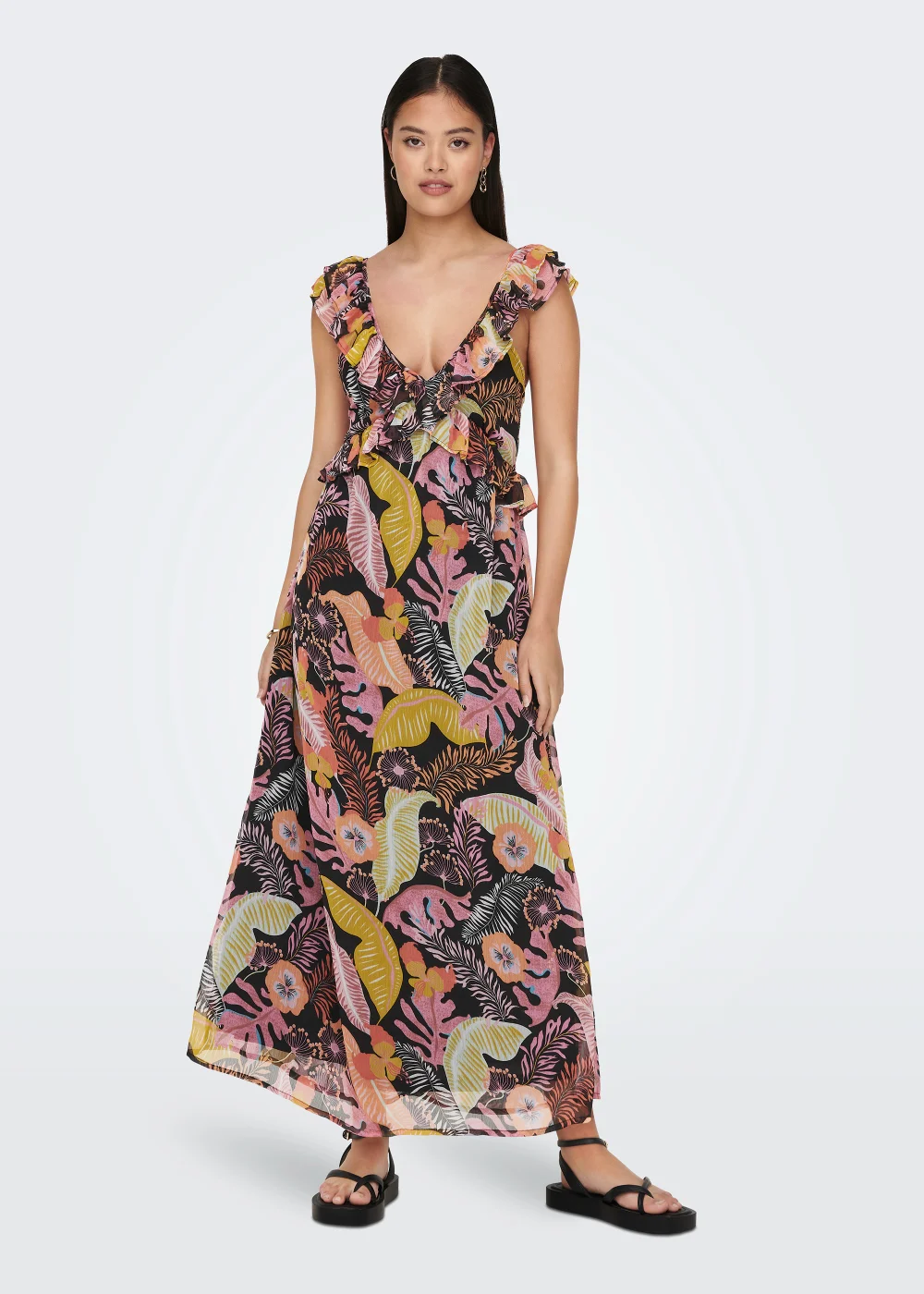 JDY Pixi Black Leaf Dress - 14 Image 2