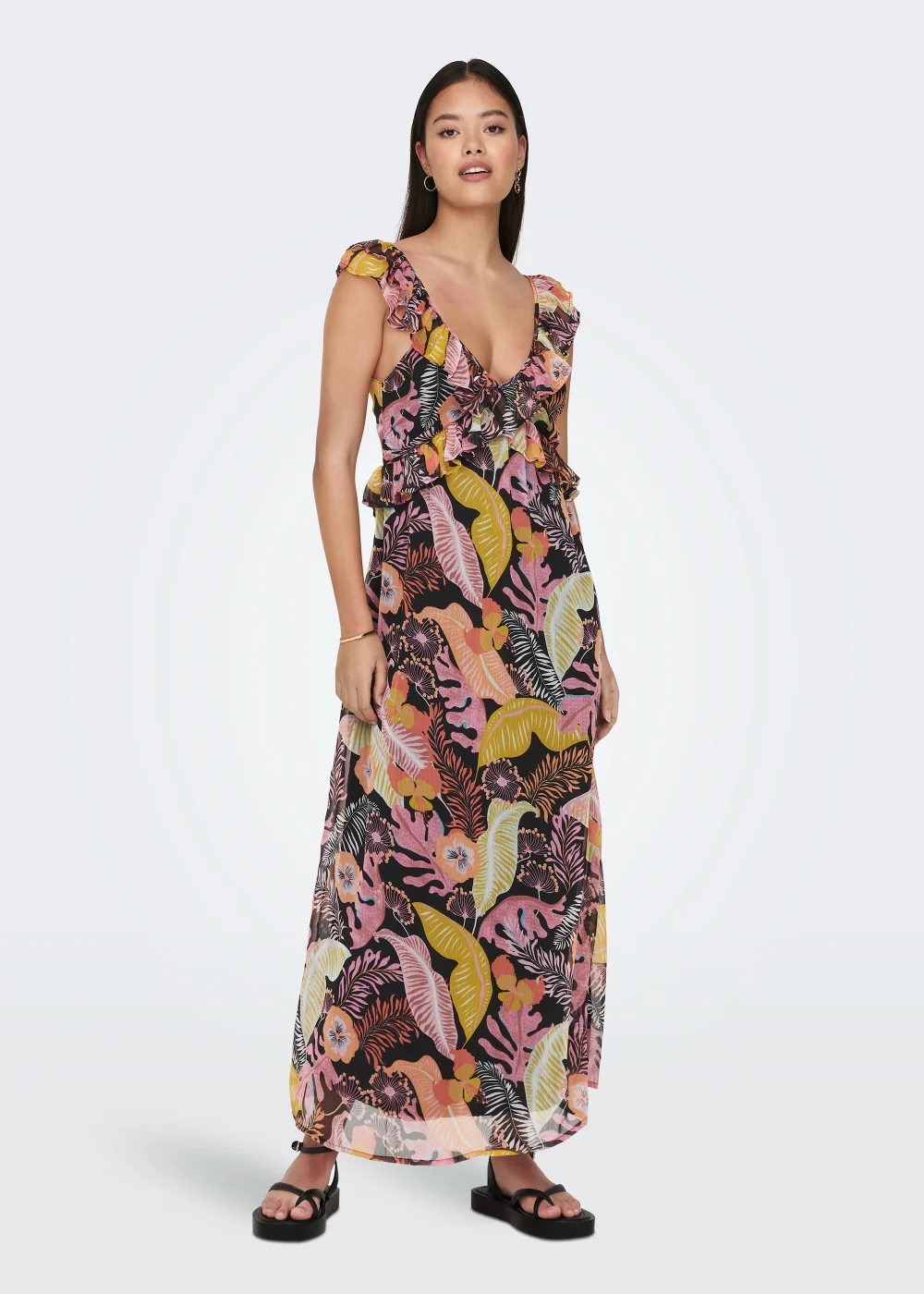 JDY Pixi Black Leaf Dress - 14 Image 3