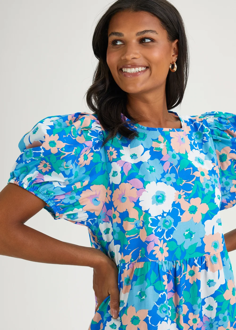 JDY Reese Multicoloured Floral Mini Dress - 8 Image 3
