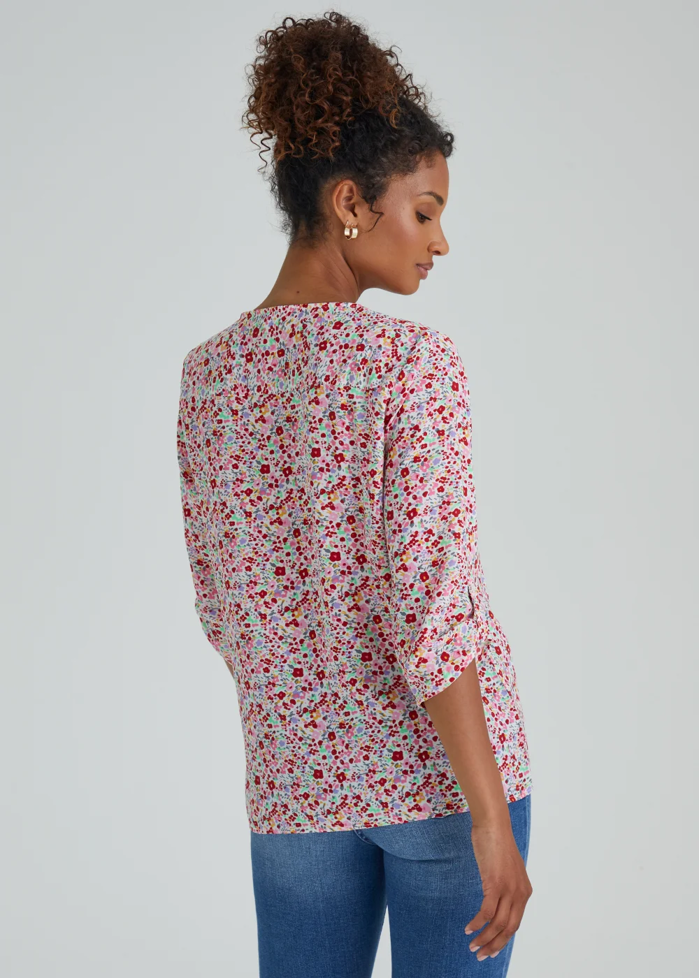 JDY Multicoloured Print 3/4 Sleeve Top - 8 Image 2