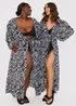 In the Style Jac Jossa Black Paisley Tie Front Maxi Cover Up - 8 Image 2