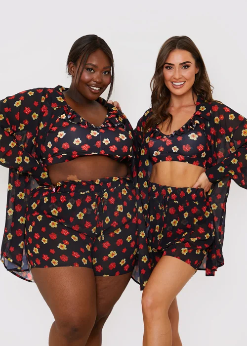 In the Style Jac Jossa Black Floral Print Co-Ord Shirt - 8 Image 2