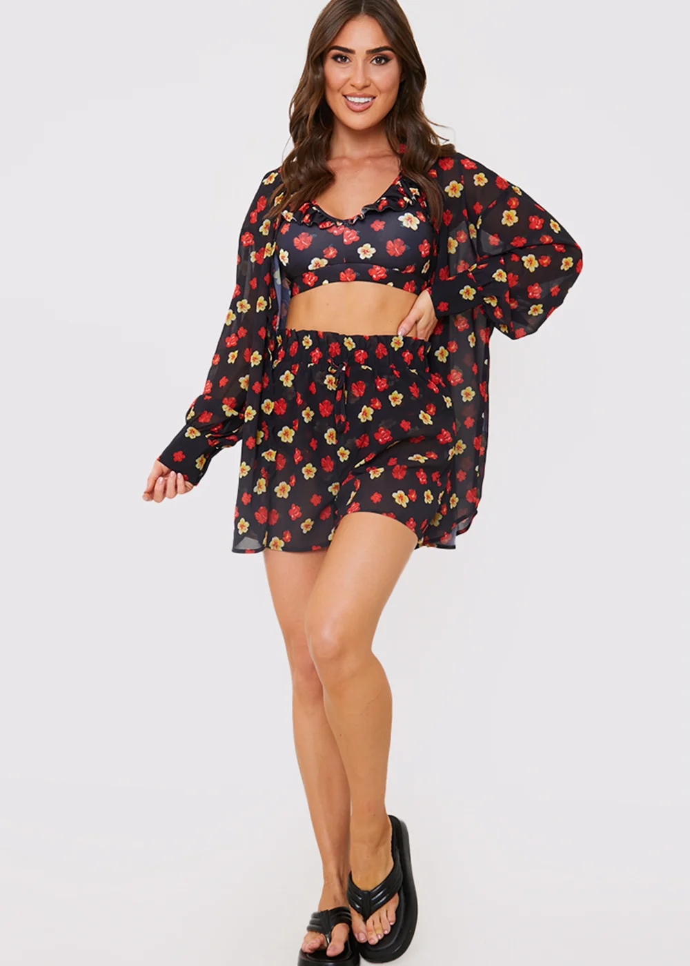 In the Style Jac Jossa Black Floral Print Co-Ord Shirt - 8 Image 4