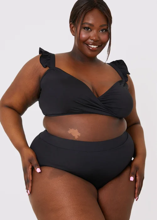 In the Style Jac Jossa Black Wrap Tie Frill Bikini Top - Size 8 Image 7
